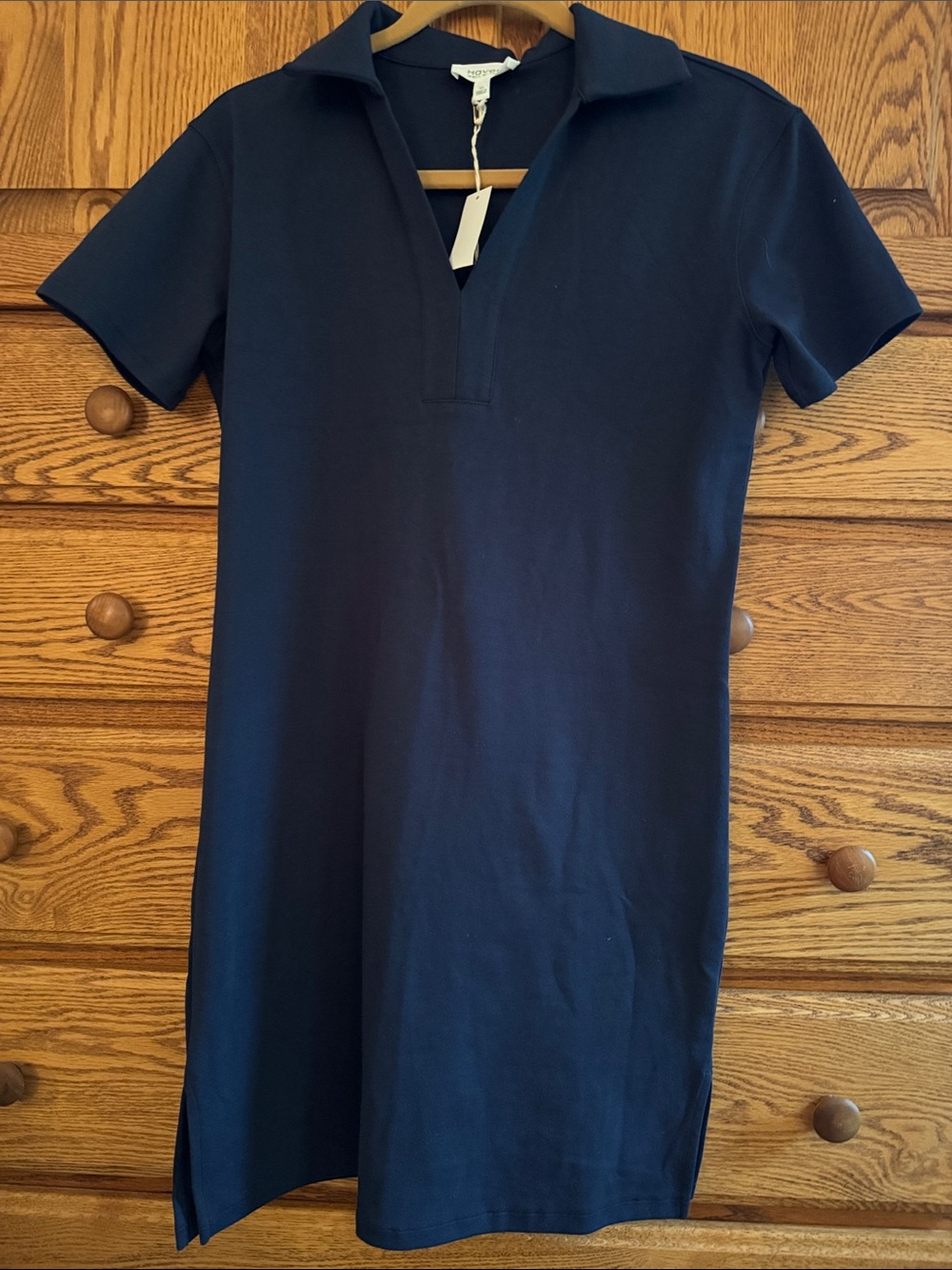 Talbots Navy Polo V‑Neck Short Sleeve Mini Dress